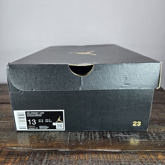 NEW Nike Air Jordan 1 Low Mens Size 13 Shoes Green Glow Black White 553558-131 - Picture 12 of 12